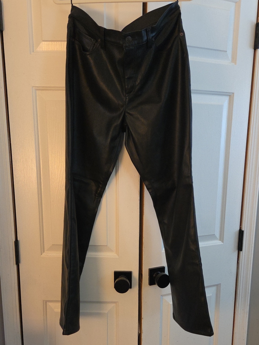 Banana Republic Black Faux Leather Boot Cut Pants